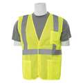 Erb Safety Vest with Pockets, Economy, Hi-Viz, Lime, XS 61627
