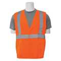 Erb Safety Safety Vest, Woven Oxford, HiViz, Orange, XL 61012