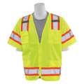 Erb Safety Safety Vest, Mesh, Solid, Hi-Viz, Lime, L 65041