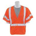 Erb Safety Safety Vest, No Pockets, Hi-Viz, Orange, XL 14560