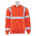 Erb Safety Sweatshirt, Hooded, Hi-Viz, Orange, XL 62237