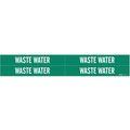 Brady Pipe Marker, Waste Water, Gn, 3/4to2-3/8 In 7301-4