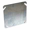 Raco Electrical Box Cover, Square, 2 Gang, Galvanized Zinc, Blank Cover, 1/8 in D, 4-1/8 in W, 4-1/8 in L 752