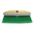 Tough Guy Scrub Brush, Brush Head, 10 in Head L, 2 1/2 in Bristle L, 3 1/2 in Brush Head W, Soft, Green 5A171