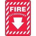 Accuform Fire Extinguisher Sign, 14X10", WHT/R, Thickness: 0.152" MFXG908XP