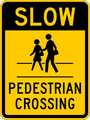 Lyle Pedestrian Crossing Traffic Sign, 24 in H, 18 in W, Aluminum, Vertical Rectangle, TR-037-18HA TR-037-18HA