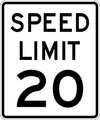 Lyle Speed Limit 20 Traffic Sign, 24 in H, 18 in W, Aluminum, Vertical Rectangle, R2-1-20-18DA R2-1-20-18DA