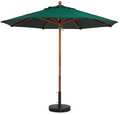 Grosfillex 9ft Wooden Market Umbrella, forest green 98912031