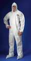 Lakeland Hooded Chemical Resistant Coveralls, White, ChemMax(R) 2, Zipper PBLC44414-3X