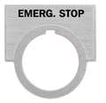 Siemens Legend Plate, Emerg Stop, Brushed Aluminum 52NL16