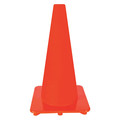 Zoro Select Traffic Cone, Slim Shape, PVC, 18 in H, Orange, Non-Reflective, Orange Base 6FGZ1
