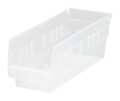 Quantum Storage Systems 50 lb Shelf Storage Bin, Polypropylene, 4 1/8 in W, 4 in H, Clear, 11 5/8 in L QSB101CL