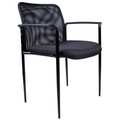 Zoro Select Black Guest Chair, 24" W 24" L 33" H, Fixed, Polyester Seat 6GNN3
