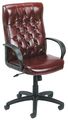 Zoro Select Vinyl Executive Chair, 19" to 23", Fixed Arms, Black, Burgundy 6GNP1