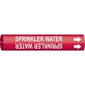 Brady Pipe Marker, Sprinkler Water, Red, 4 to6 In 4128-D