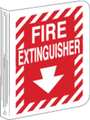Brady Fire Extinguisher Sign, 12X9", WHT/R 70998