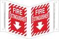 Brady Fire Extinguisher Sign, 12 in Height, 18 in Width, Plastic, Rectangle, English 96908