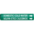 Brady Pipe Marker, Domestic Cold Water, Green, 4048-B 4048-B