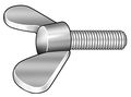 Zoro Select Thumb Screw, M10-1.50 Thread Size, Rounded Wing, Plain 18-8 Stainless Steel, 17 7/10 mm Head Ht WS6X10030-001P1