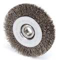 Weiler Crimped Wire Wheel Wire Brush, Threaded Arbor 93022