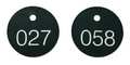 Accuform ID Tag, Numbered 101-200, 1-1/8 in, Circle, White/Black, 100/PK TDG301BK