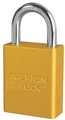 American Lock Lockout Padlock, KA, Yellow, 1-7/8"H, PK6 A1105KAS6YLW