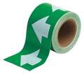 Brady Arrow Tape, White/Green, 4 In. W 91290