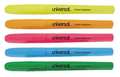 Universal Highlighter Set, Chisel Tip, Fluorescent Colors PK5 UNV08850