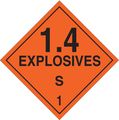 Brady Vehicle Placard, Explosives 1.4 63332