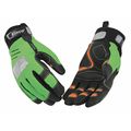 Kinco Mechanics Gloves, L, High Visibility Green/Black/Orange, Spandex 2051HV-L