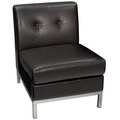 Office Star Espresso Chair, 23" W 28" L 31" H, Armless, Leather Seat, Collection: Wall Street Series WST51N-E34