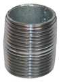 Zoro Select 1/2" MNPT Close TBE Galvanized Steel Pipe Nipple Sch 40, Seamless/Welded: Welded 6P787