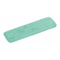 Tough Guy 18 in L Flat Mop Pad, Hook-and-Loop Connection, Looped-End, Green, Microfiber 6TMH0