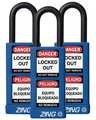 Zing Lockout Padlock, KA, Blue, 3"H, PK3 7088