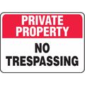 Accuform Private Property Sign, 7 in H, 10 in W, Plastic, Rectangle, English, MATR962VP MATR962VP