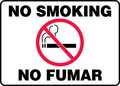 Accuform No Smoking Sign, 7" H, 10" W, Plastic, Rectangle, English, Spanish, SBMSMK427MVP SBMSMK427MVP