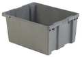 Lewisbins 70 lb Hang & Stack Storage Bin, Plastic, 24 in W, 15 1/8 in H, 30 1/8 in L, Gray SN3024-15 Gray