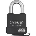 Abus Padlock, Keyed Alike, Standard Shackle, Rectangular Hardened Steel Body, Steel Shackle, 7/8 in W 83WP/63 KA