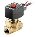 Redhat 120V AC Brass Steam and Hot Water Solenoid Valve, Normally Closed, 1/2 in Pipe Size EF8220G406120/60