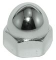 Zoro Select Low Crown Cap Nut, 1/4"-20, Steel, Zinc Plated, 15/32 in H, 10 PK CPB184