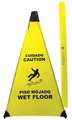 Novus Products Soft Safety Sign, 31 in Height, 18 in Width, Nylon, Triangle, English, Spanish PC131