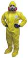 International Enviroguard Hooded Chemical Resistant Coveralls, 12 PK, Yellow, Non-Woven Laminate, Zipper 7019YS-L