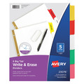 Avery Avery® Big Tab™ Write & Erase Dividers 23076, 5 Multicolor Tabs, 1 Set 7278223076