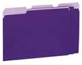 Zoro Select File Folder 9-3/8" x 11-3/4", 1/3-Cut Tab, Violet, Pk100 UNV12305