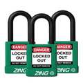 Zing Lockout Padlock, KA, Green, 1-3/4"H, PK3 7066
