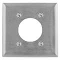 Hubbell 2.15" Opening Wall Plates, Number of Gangs: 2 Stainless Steel, Smooth Finish, Silver SS703