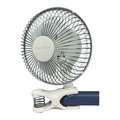 Air King 6" Portable Clip Fan, Non-Oscillating, 2 Speeds, 120VAC, White, Tilting Head 9145