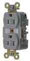 Hubbell 15A Duplex Receptacle 125VAC 5-15R GY HBL5262GY