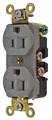 Hubbell 15A Duplex Receptacle 125VAC 5-15R GY HBL5252GY