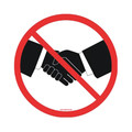 Stranco No Handshake Sign, 12" W x 12" H, No Text, PVC, White FS-12-903